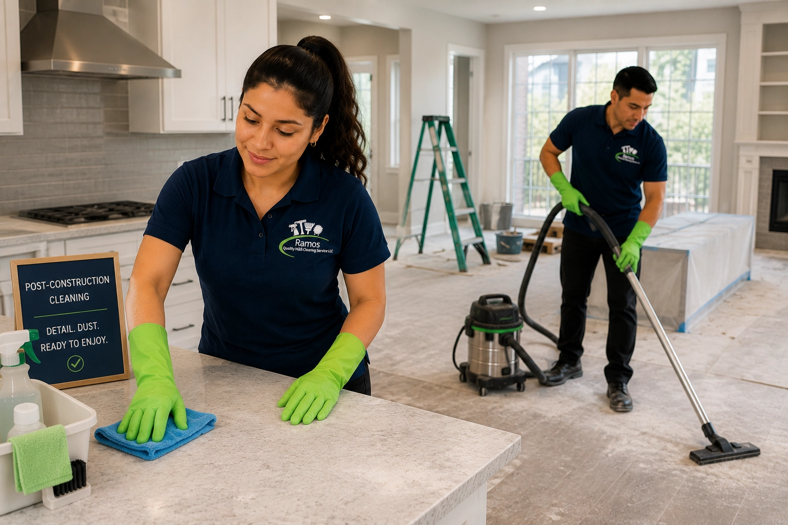 Post-construction cleaning service in Chicago after renovation work